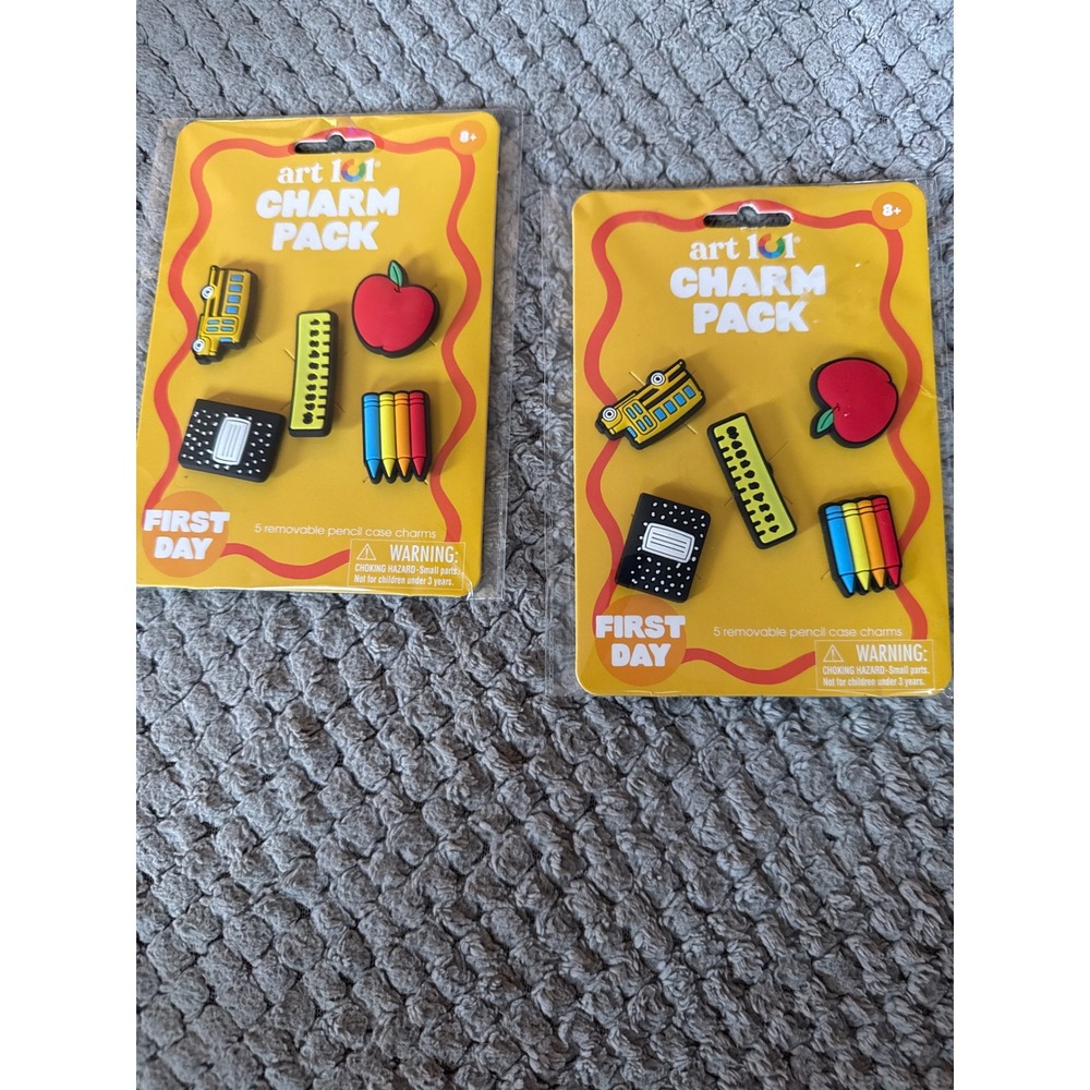 Art 101 Charm Pack First Day School Bus Apple Notebook Crayon 2 Pack 10 Charms